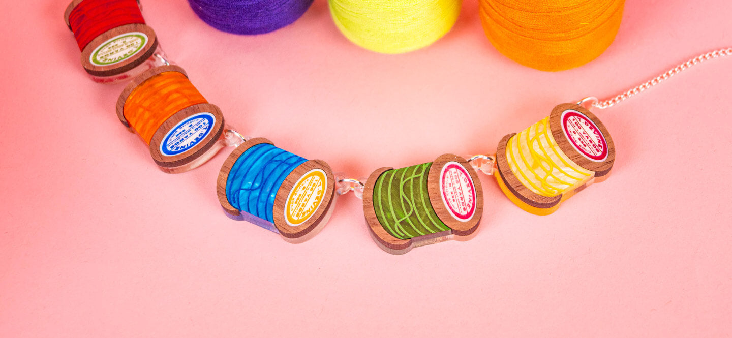 Cotton Reel Link Necklace - Life In Maniature.