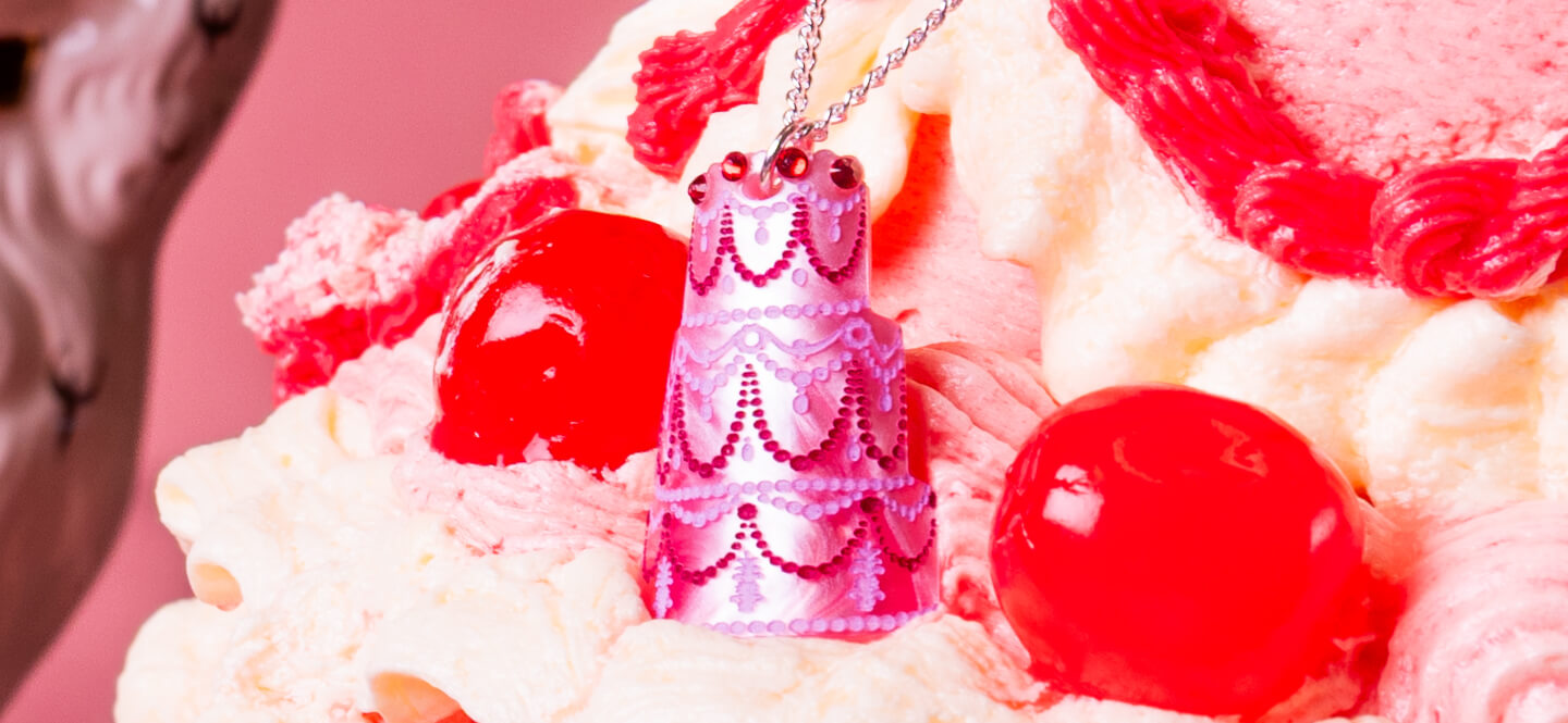 Iced Cake Pendant Necklace from our Let Us Eat Cake Collection.