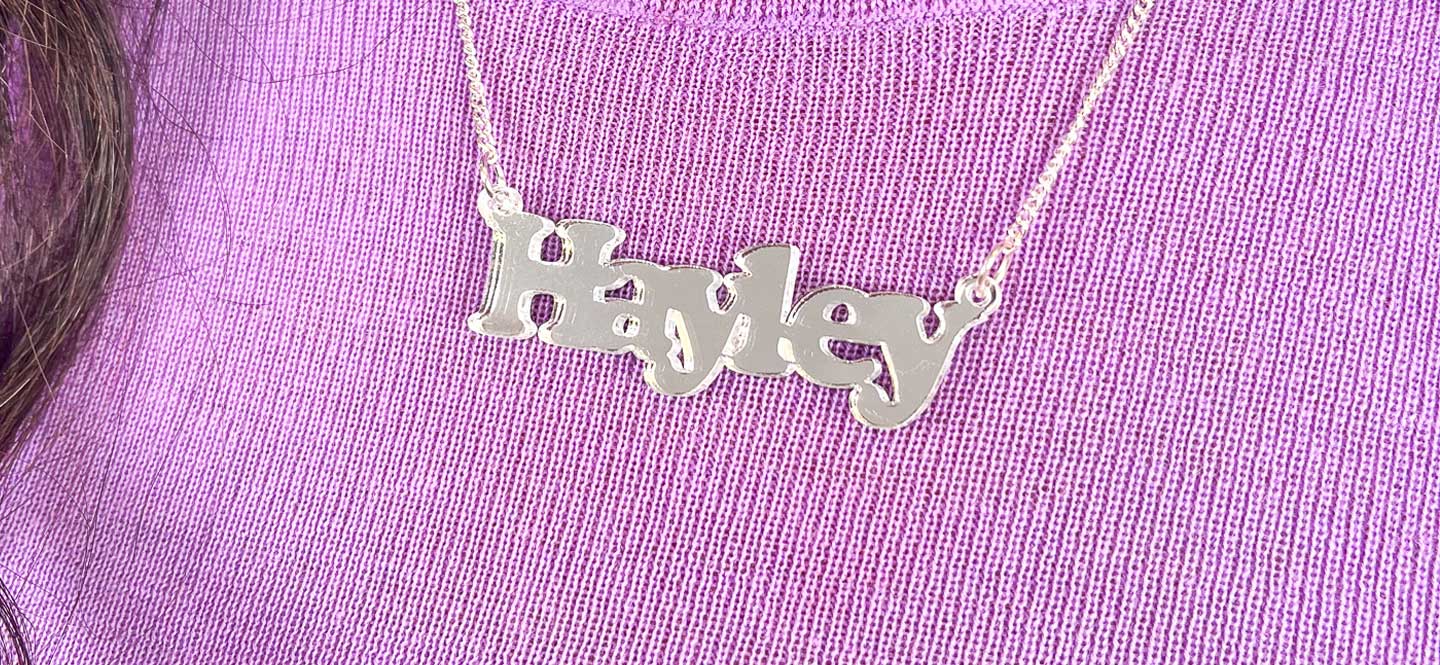 Orange Bettie Name Necklace - Personalised Jewellery