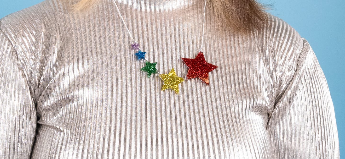 Rainbow Star LBGTQIA+ Necklace for Pride.