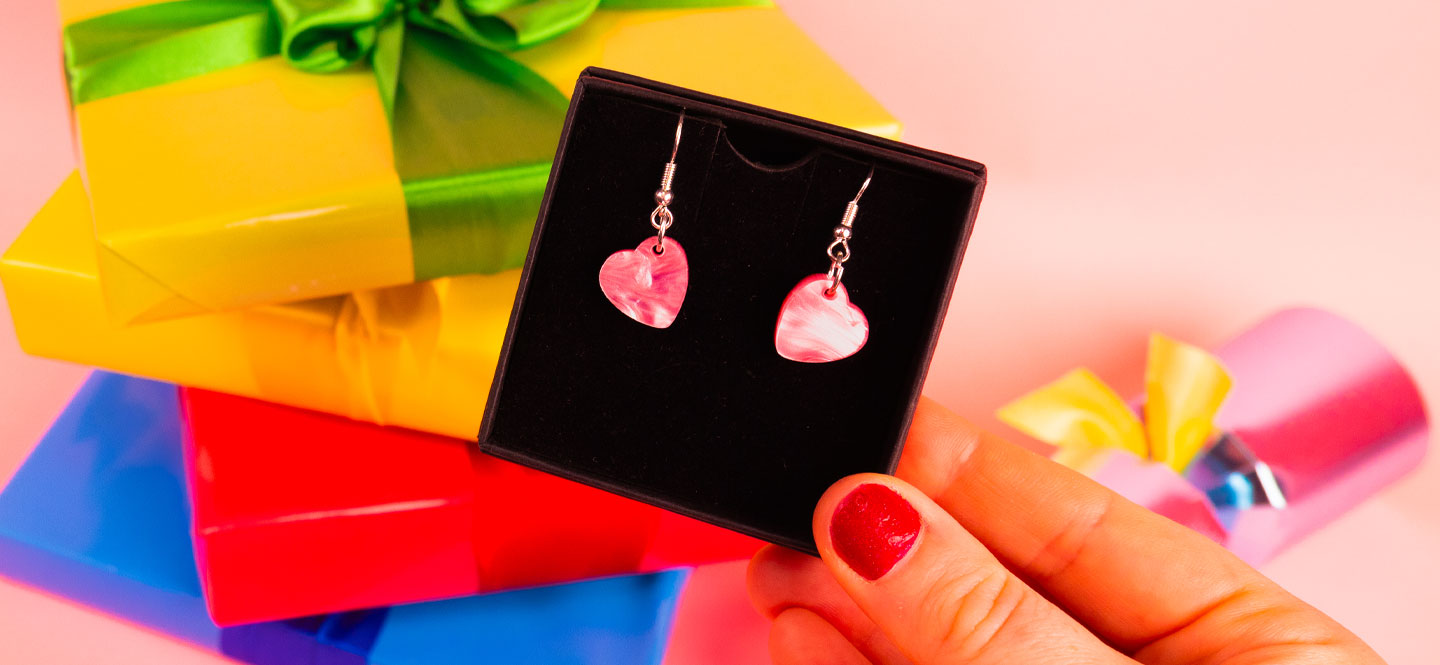 Stocking fillers and secret santa gifts - heart charm earrings