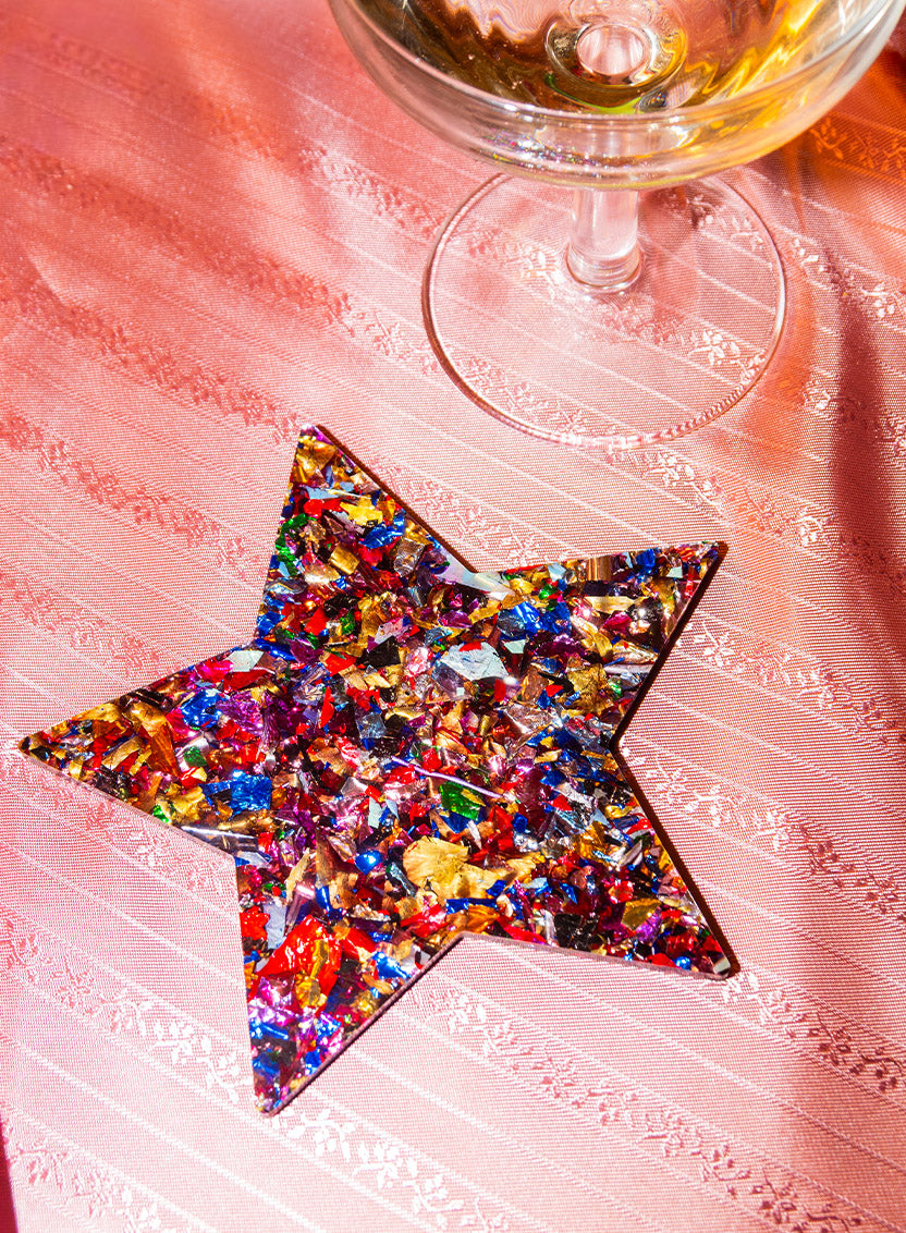 Tatty Devine Star Coaster Set of 4 - Confetti