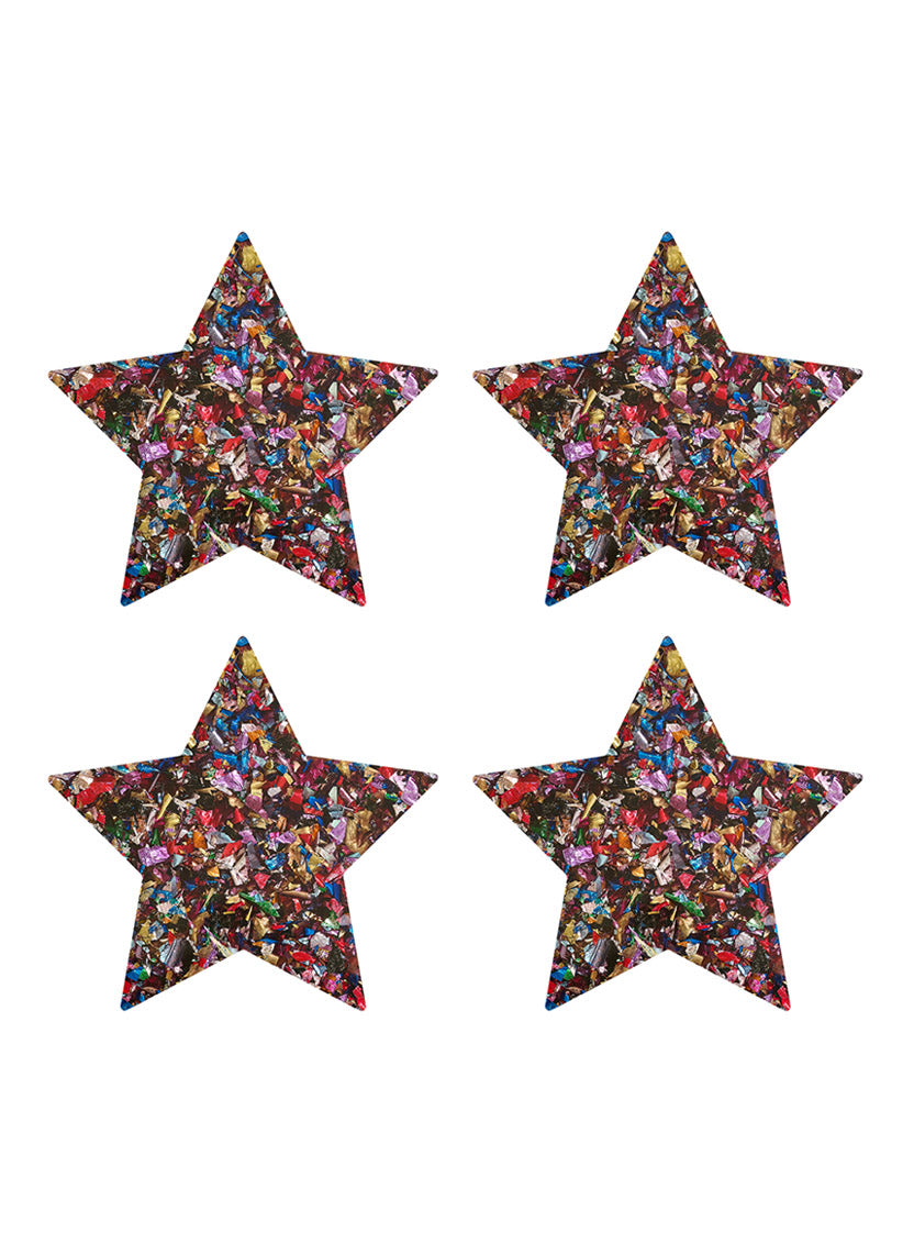 Tatty Devine Star Coaster Set of 4 - Confetti