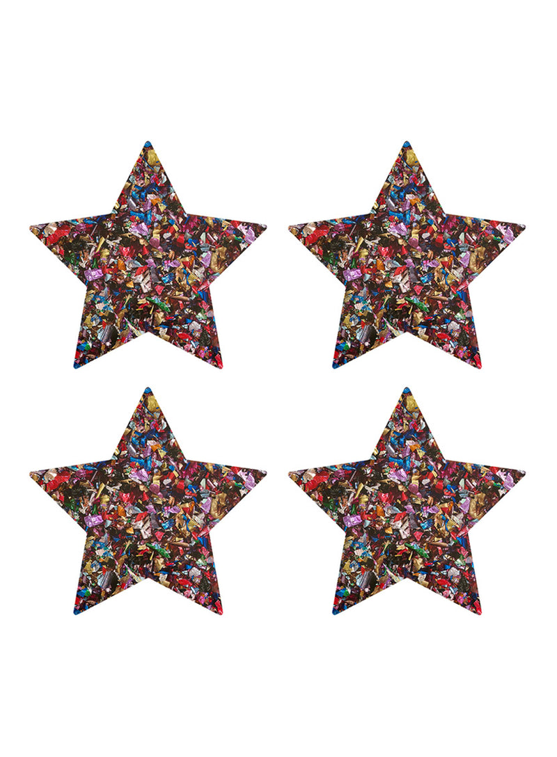 Tatty Devine Star Coaster Set of 4 - Confetti