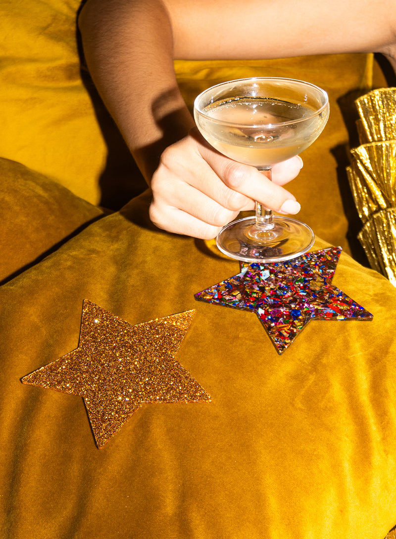 Tatty Devine Star Coaster - Gold Glitter