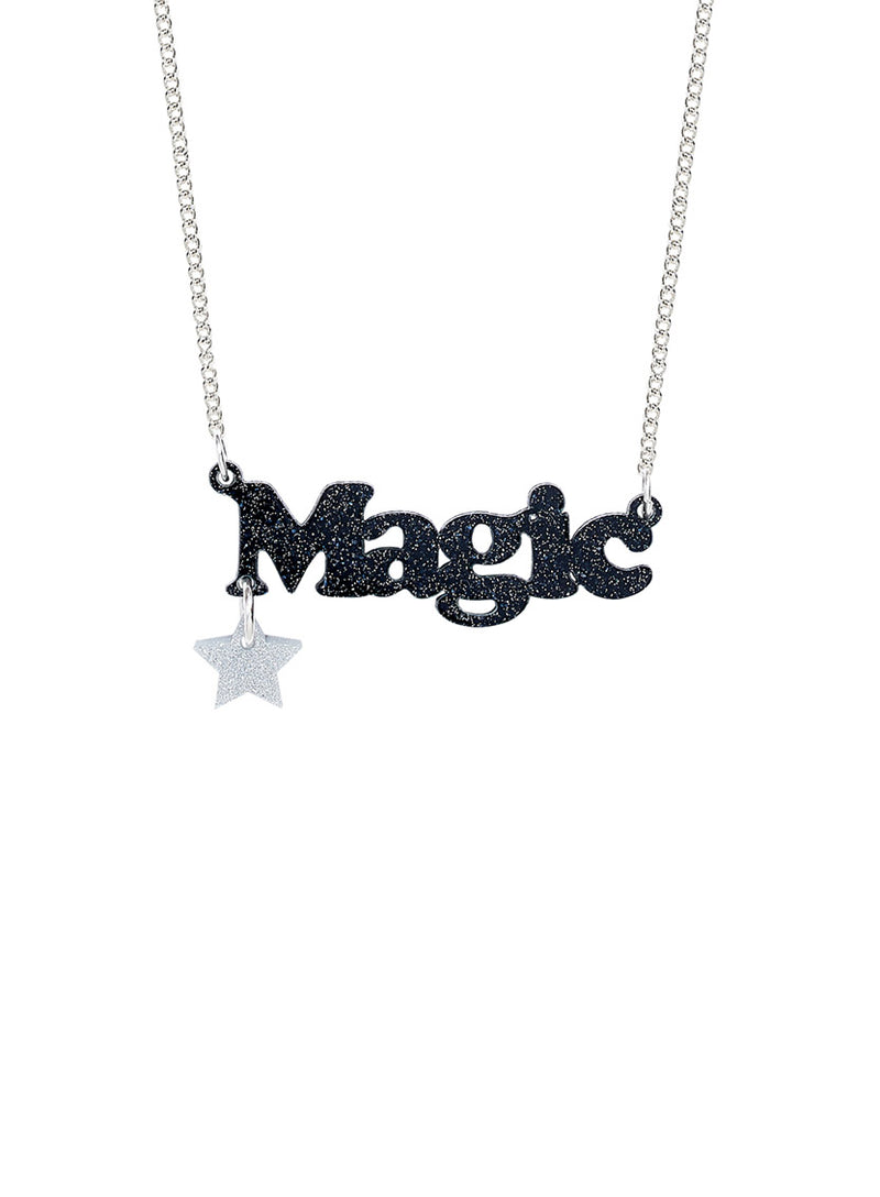 Magic Necklace - Black Glitter