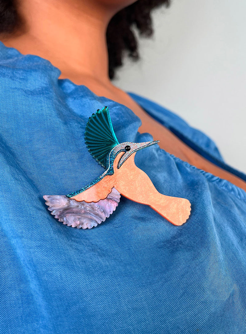Diving Kingfisher Brooch