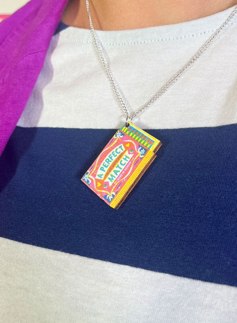 A Perfect Match Box Pendant Necklace