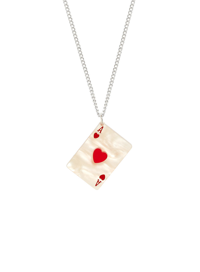 Ace of Hearts Card Pendant