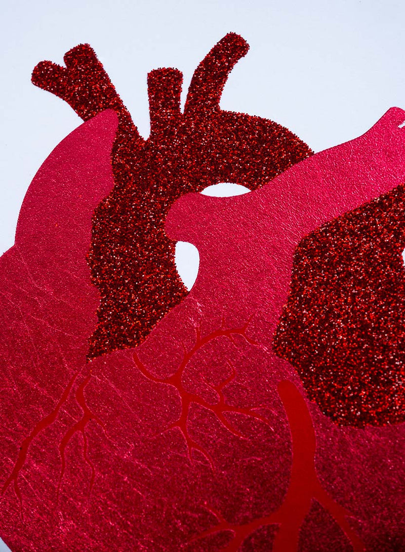 Anatomical Heart Art Print Closeup