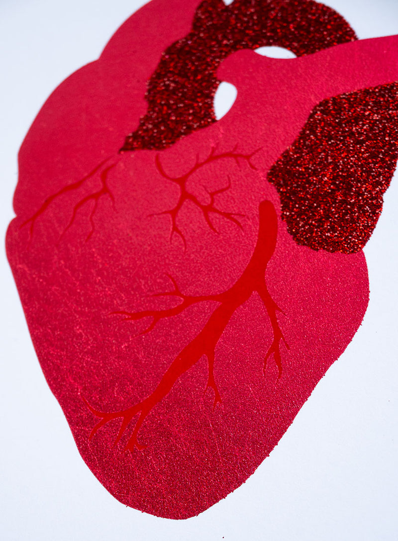 Anatomical Heart Art Print Closeup