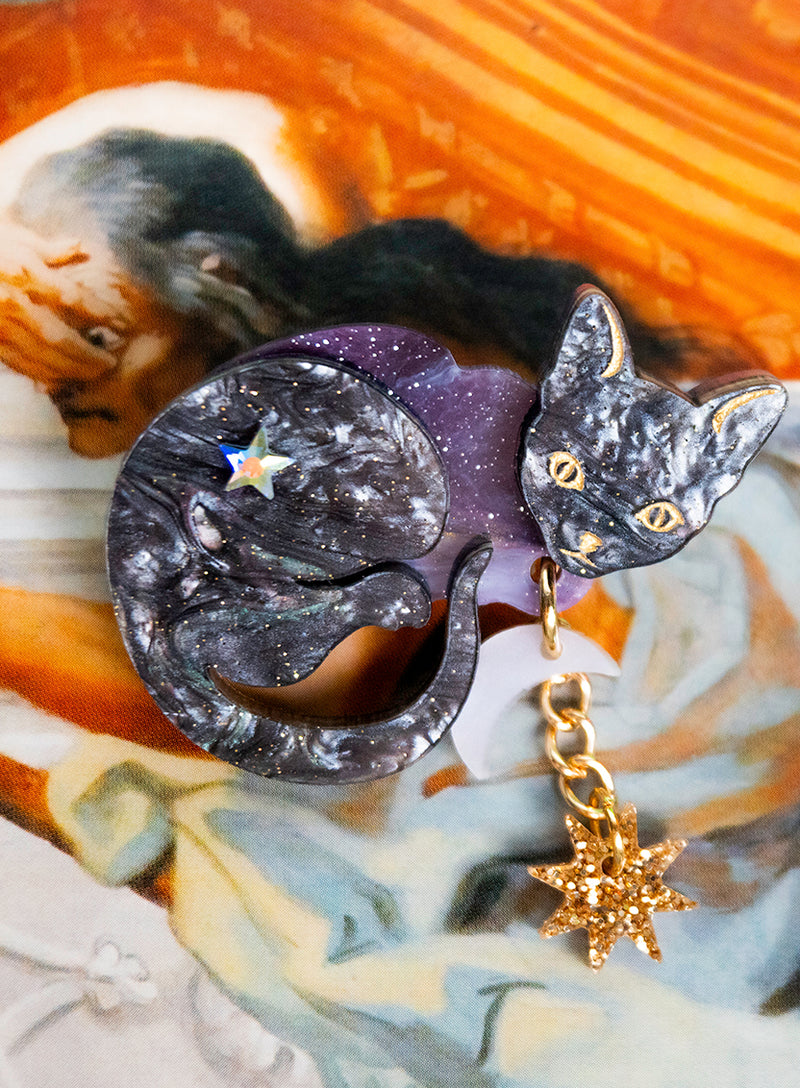 Astrologer's Cat Brooch