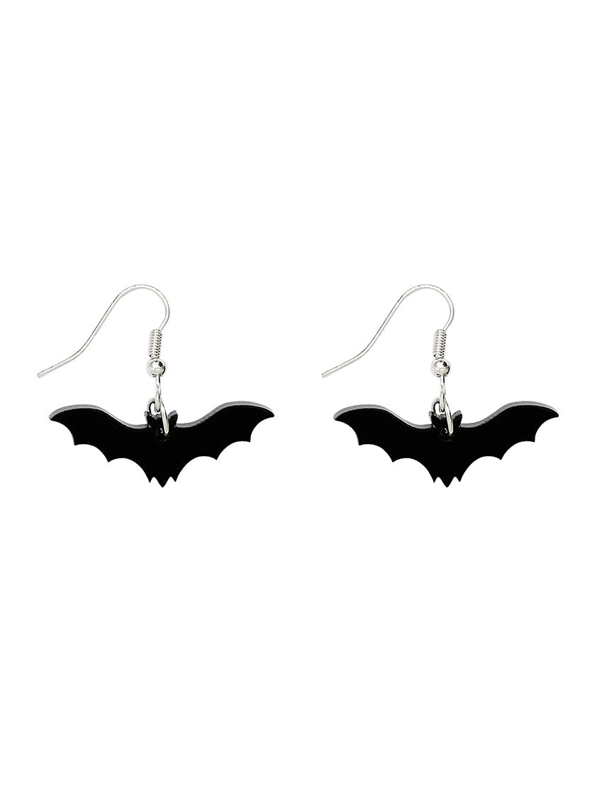 Bat Earrings - Recycled Black