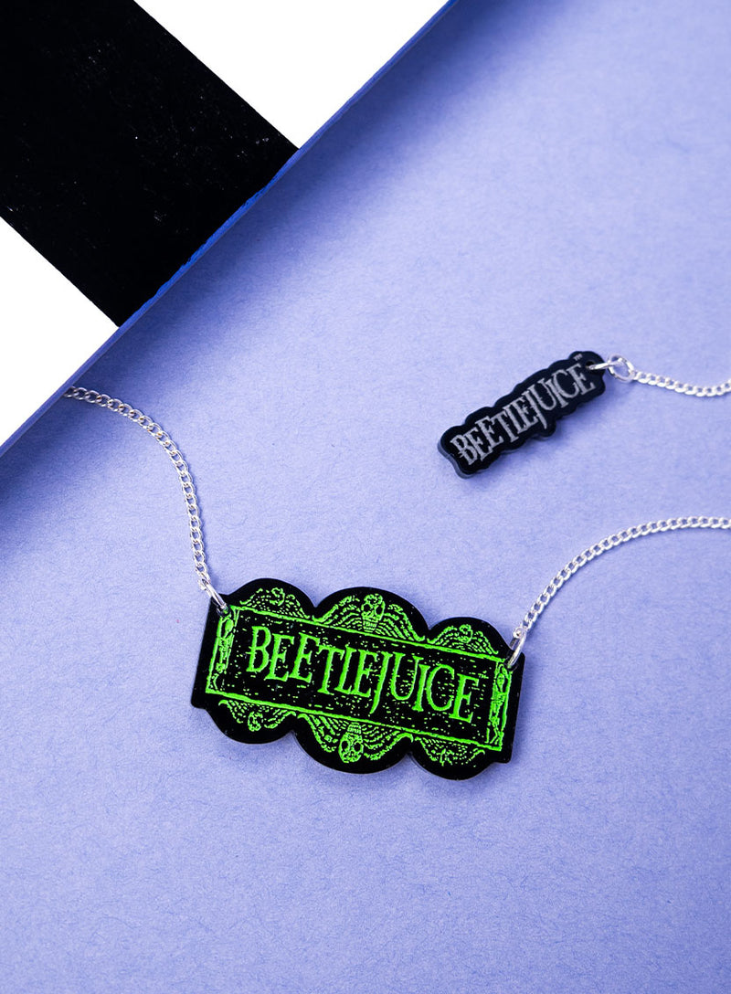 Beetlejuice Logo Necklace - Green