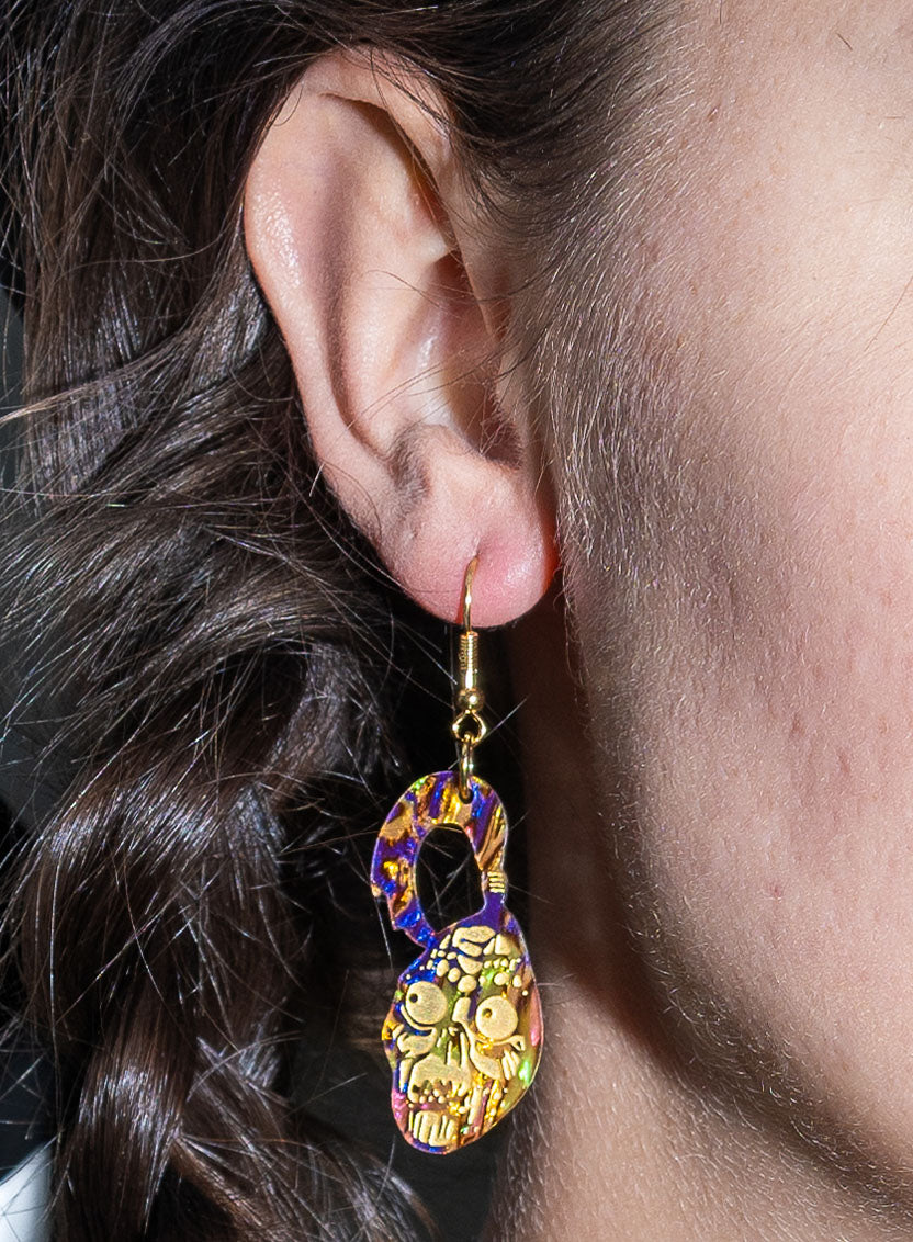 Beetlejuice Shrunken Head Earrings