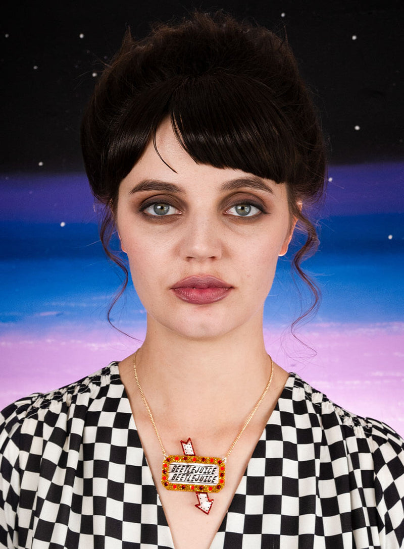 Beetlejuice Beetlejuice Sign Necklace