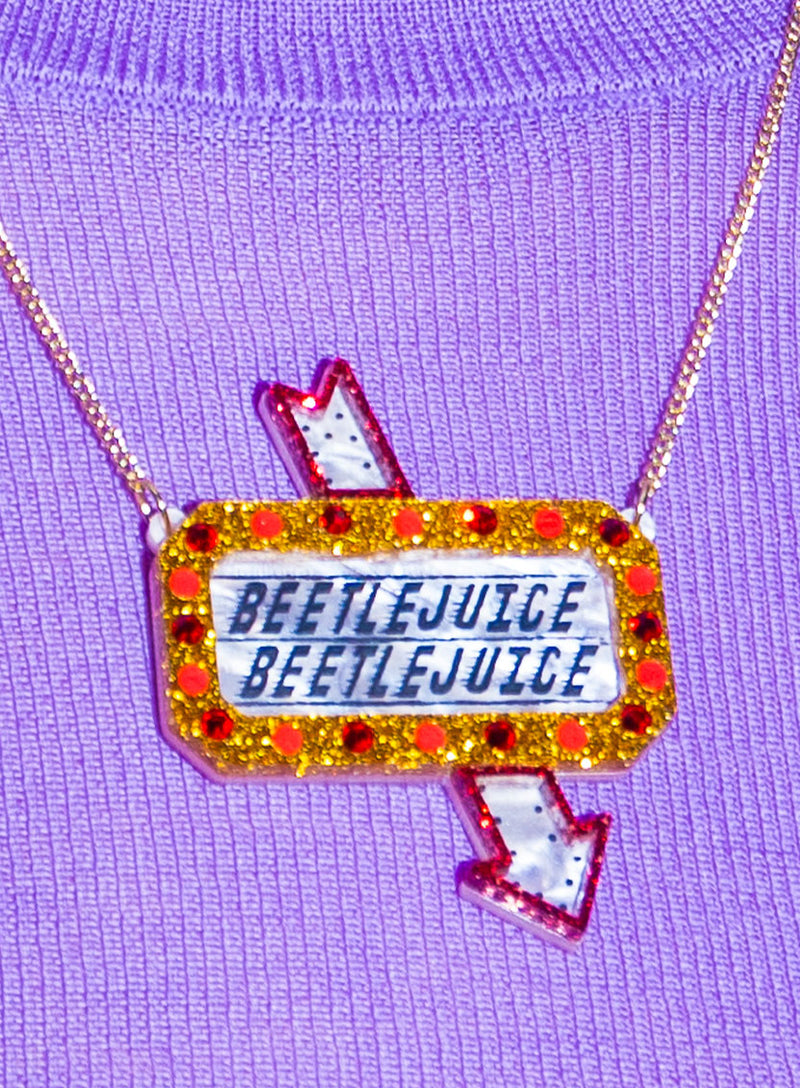 Beetlejuice Beetlejuice Sign Necklace