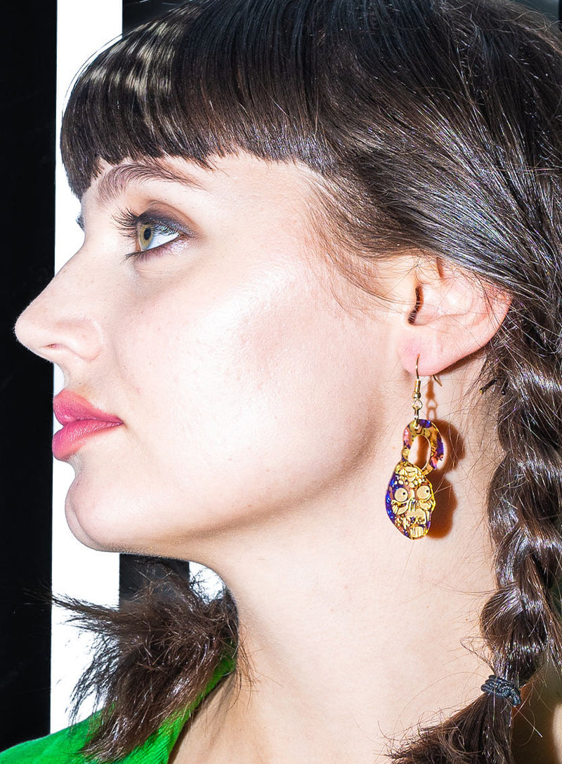 Beetlejuice Shrunken Head Earrings
