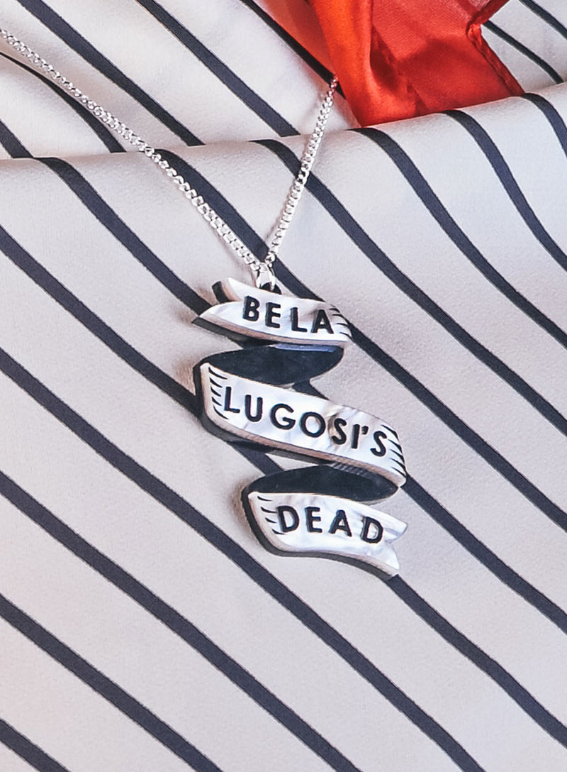 Bela Lugosi's Dead Scroll Necklace