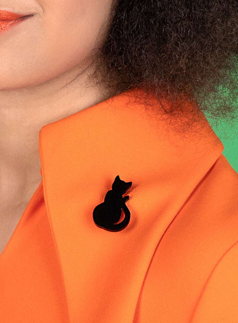 Black Cat Shadow Brooch