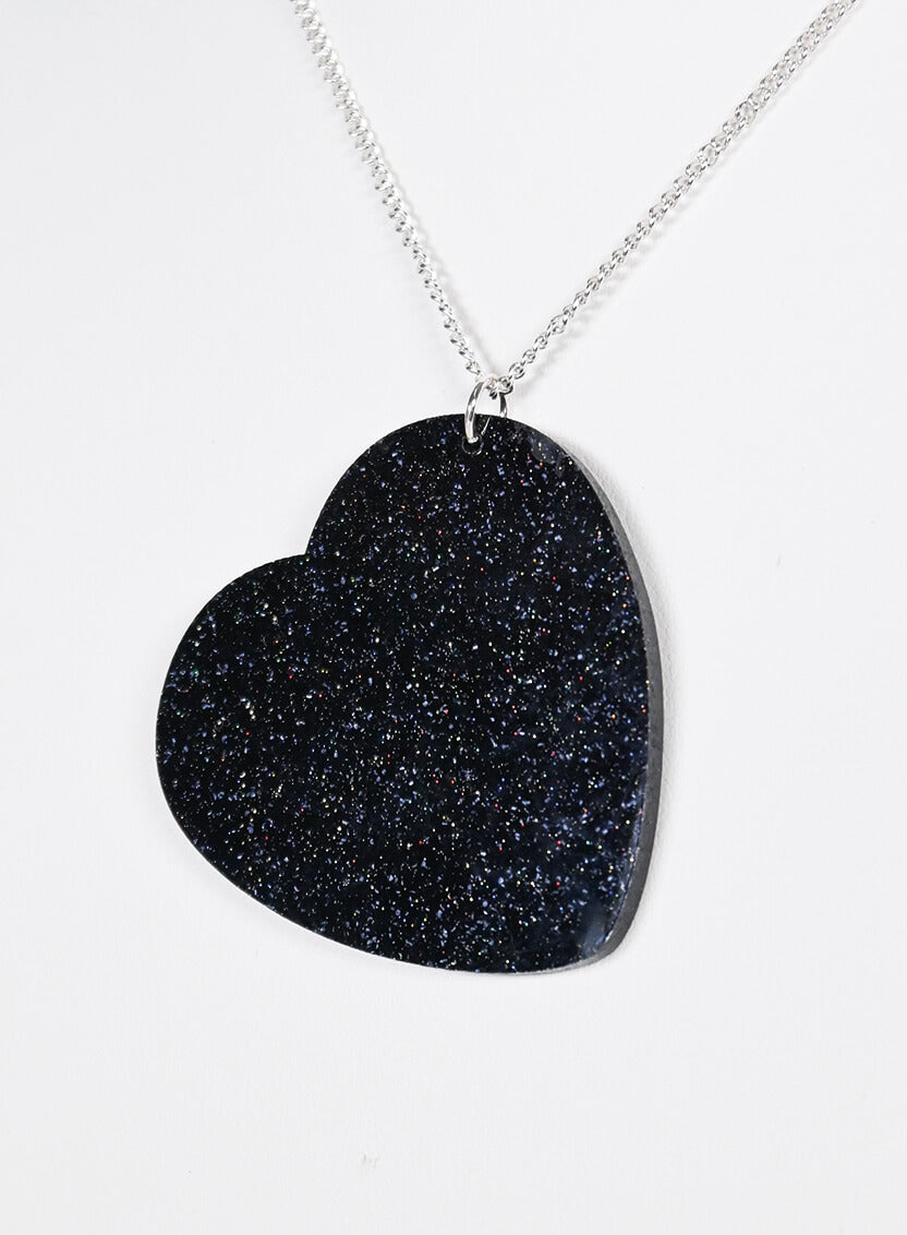 Large Glitter Heart Pendant Cosmo