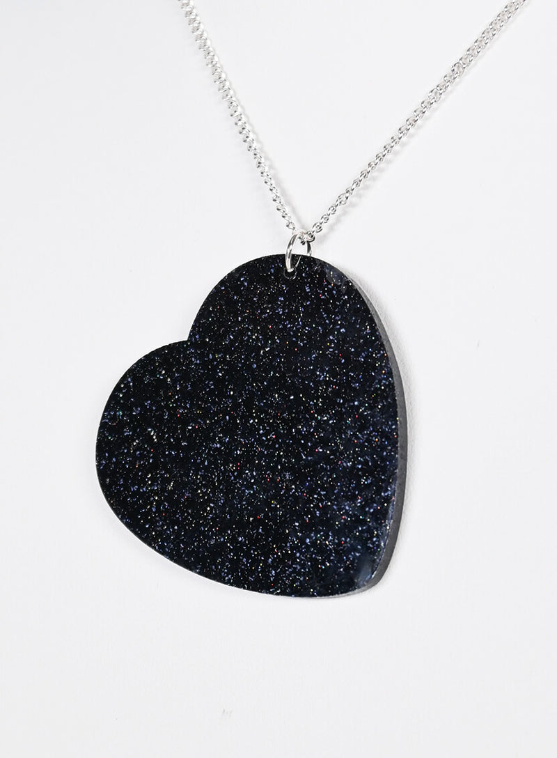 Large Glitter Heart Pendant Cosmo