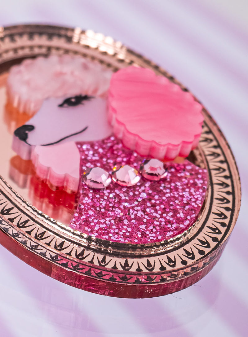 Cameo Poodle Brooch