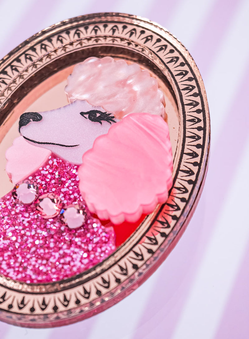 Cameo Poodle Brooch