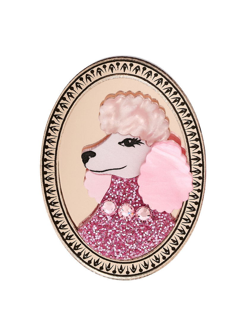 Cameo Poodle Brooch