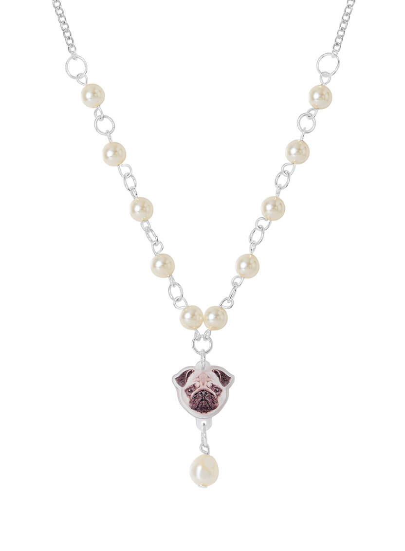 Cameo Pug Necklace
