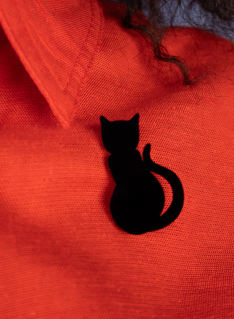 Black Cat Shadow Brooch