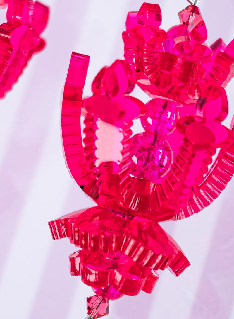 Chandelier Earrings Pink
