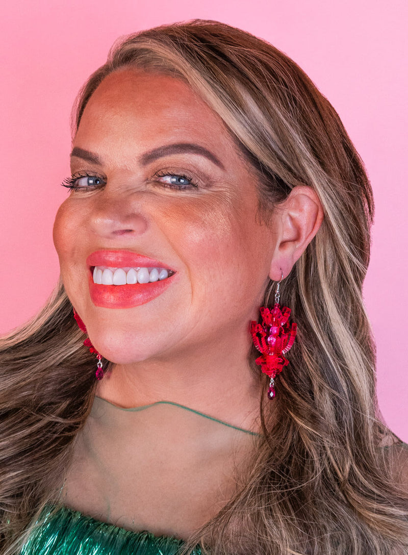 Chandelier Earrings Pink