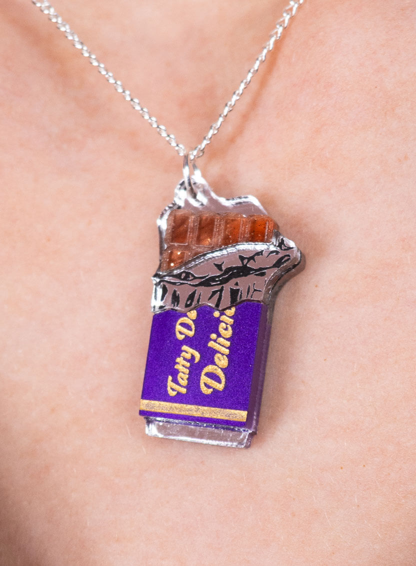 Chocolate Bar Pendant Necklace