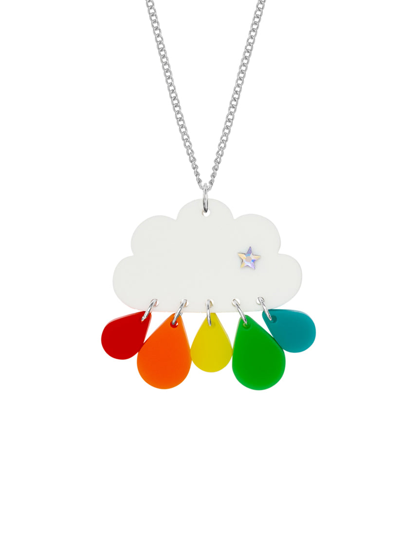 Head In The Clouds Rainbow Cloud Necklace