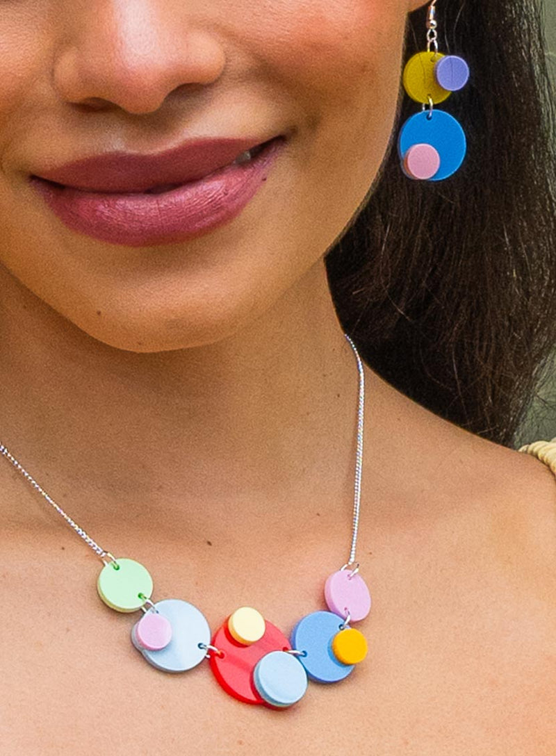 Colourful Dots Necklace and Earrings