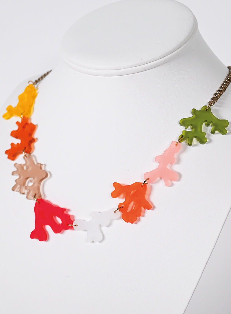 Coral Link Necklace Orange Frost