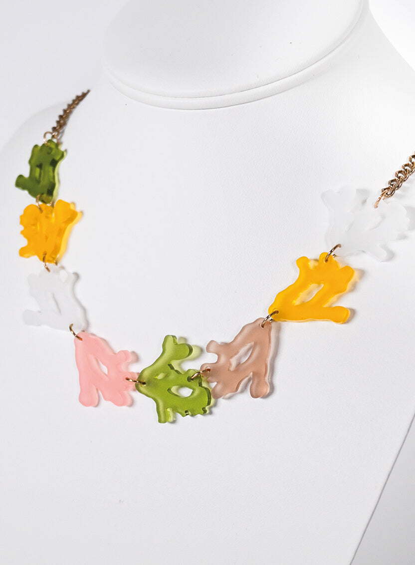 Coral Link Necklace Yellow Frost