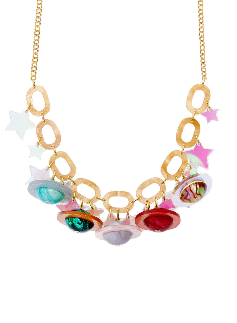 Cosmic Planets Statement Necklace