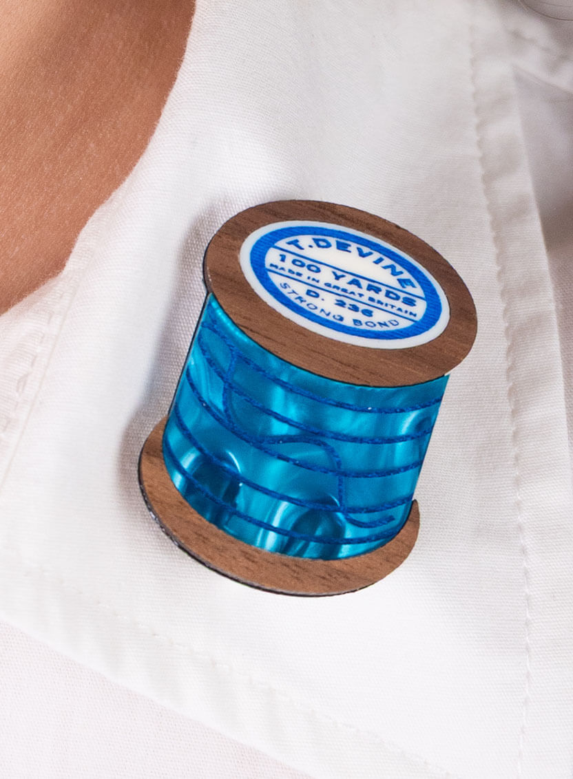 Cotton Reel Brooch