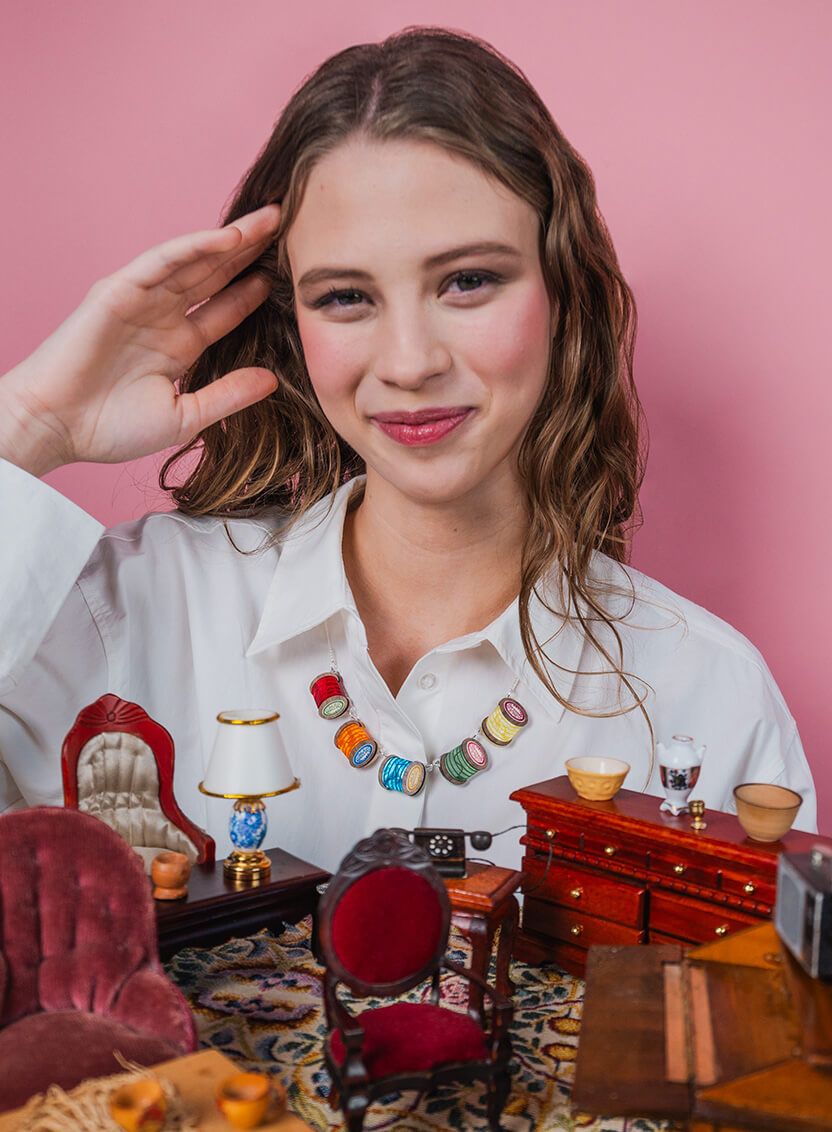 Cotton Reel Link Necklace