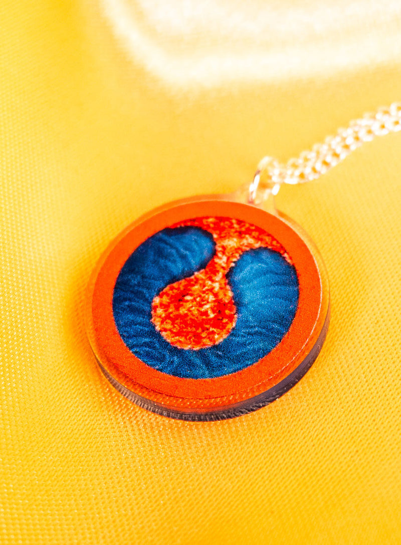 Wreaths To Pleasure pendant - Teal and Coral