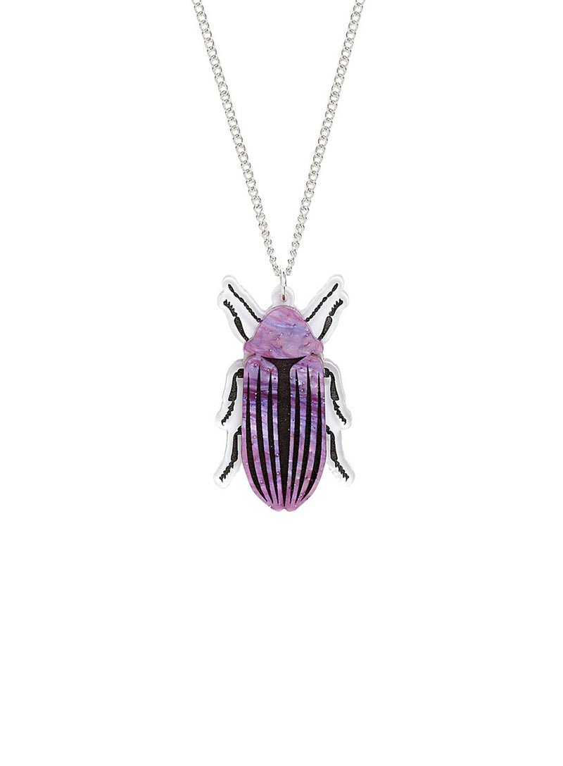 Purple Jewel Beetle Necklace