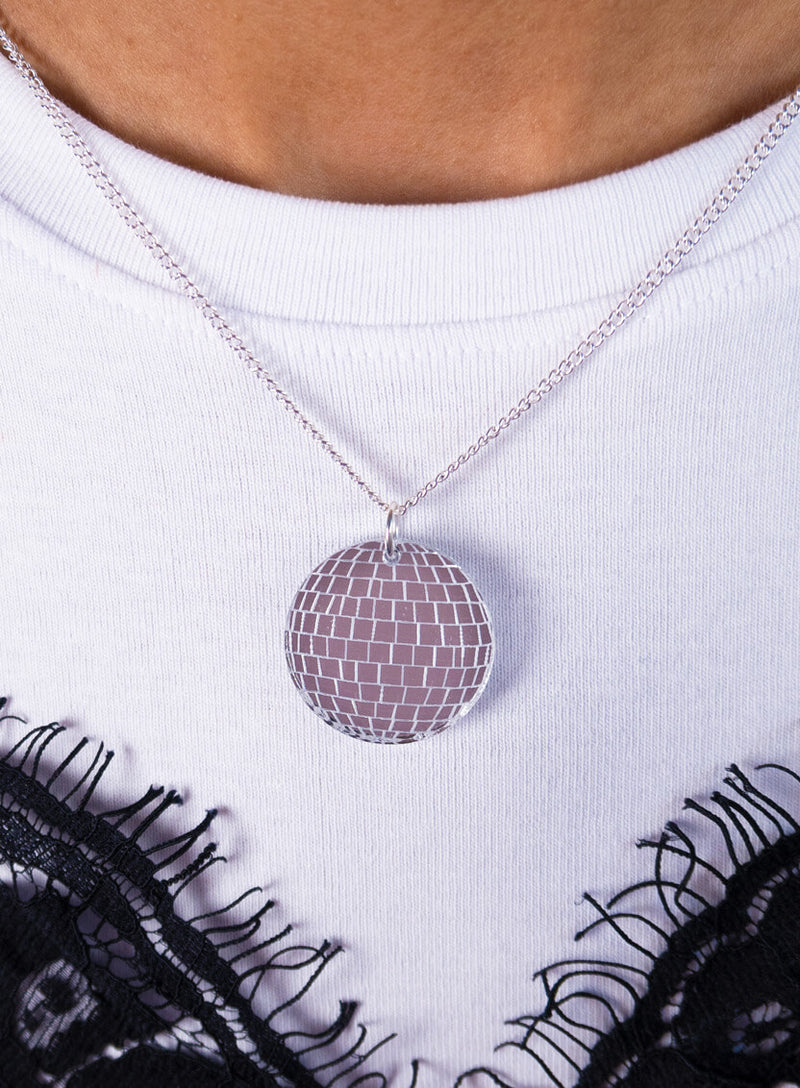 Disco Ball Pendant Silver Mirror