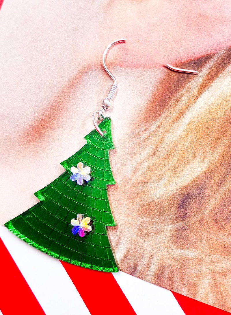 Disco Christmas Tree Earrings