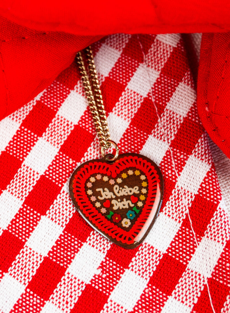 Enamel Gingerbread Heart Pendant