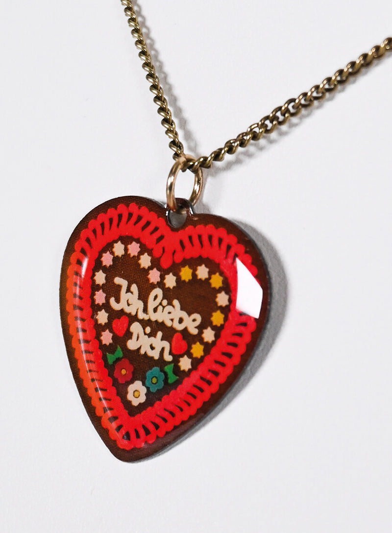 Tatty Devine Enamel Gingerbread Heart Necklace.
