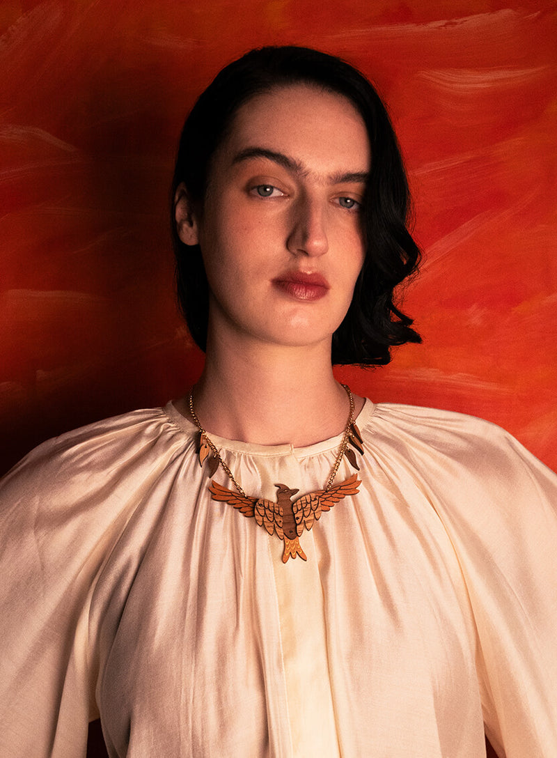 Fabled Lark Necklace Model