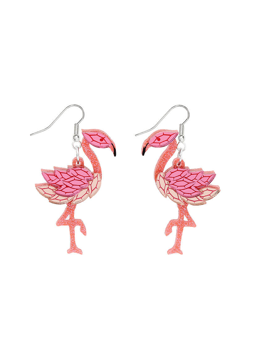 Flamingo Earrings Hot Pink Tatty Devine Bird Jewellery