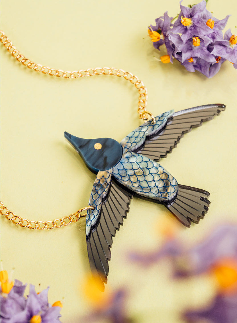 Frida Kahlo Hummingbird Necklace